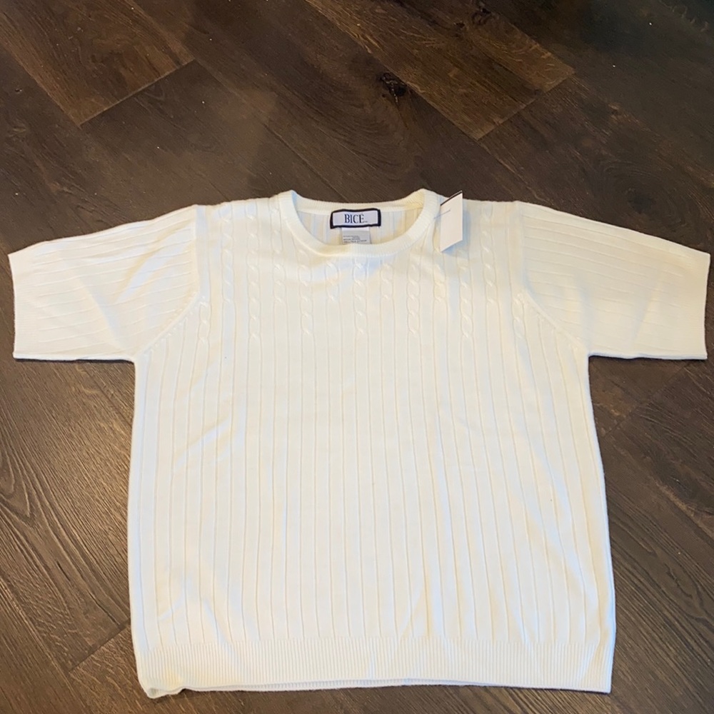 Vintage Bice cable knit cream shirt